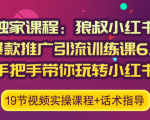 狼叔小红书爆款推广引流训练课6.0,手把手带你玩转小红书| 鹿鸣网创