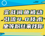 实战闲鱼被动引流4.0技术,坐等粉丝来找你,实操演示日加200+精准粉| 鹿鸣网创