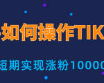 新手小白操作TIKTOK，3天从0到10000粉丝撸美金实战分享| 鹿鸣网创