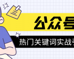 《公众号热门关键词实战引流特训营》5天涨5千精准粉，单独广点通每天赚百元| 鹿鸣网创