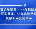 增长黑客董十一·短视频底层实操课,从短视频新手变成高手| 鹿鸣网创