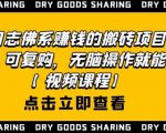 强子日志佛系赚钱的搬砖项目,需求大,可复购,无脑操作就能收钱| 鹿鸣网创