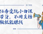 全民任务变现小白课,不用带货,不用直播,拍视频就能赚钱| 鹿鸣网创