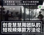 创壹慧慧周短视频爆款方法论，让你快速入门、少走弯路、节省试错成本| 鹿鸣网创