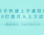 2022年虚拟项目实战指南，新手从0打造月入上万店铺| 鹿鸣网创