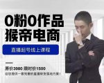 猴帝电商直播起号课，零粉零作品开播底层逻辑，直播五天打爆广场流量| 鹿鸣网创