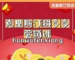 克里斯汀拼多多运营课,适合小白初涉平台,低成本入门| 鹿鸣网创