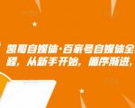 凯哥自媒体·百家号自媒体全套实战赚钱教程,从新手开始,循序渐进,系统的讲解| 鹿鸣网创