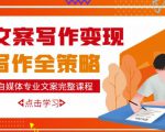 自媒体专业文案写作变现，月入10W+写作策略，教你从零开始学写作| 鹿鸣网创
