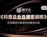 桔子会《抖音企业自播密训班》，把直播间打造成你的赚钱机器| 鹿鸣网创