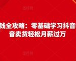 抖音电商赚钱全攻略：零基础学习抖音种草，靠抖音卖货轻松月薪过万| 鹿鸣网创