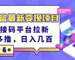 东方财富最新变现项目，利用接码平台拉新，多号多撸，日入几百无压力| 鹿鸣网创