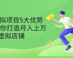 拆解虚拟项目5大优势,0基础教你打造月入上万虚拟店铺(无水印)| 鹿鸣网创