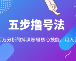 五步撸号法,掌握百万分析的抖课账号核心技能,从逻辑到实操| 鹿鸣网创