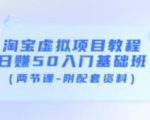 淘宝虚拟项目教程：日赚50入门基础班（两节课-附配套资料）| 鹿鸣网创