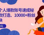 小红书个人爆款账号速成秘籍，爆款打造、10000+粉丝引流秘诀| 鹿鸣网创