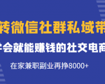 玩转微信社群私域带货，学会就能赚钱的社交电商，在家兼职副业再挣8000+| 鹿鸣网创