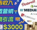 开通一个月入3000美元的博客，通过Pinterest引流到个人博客赚钱的方法| 鹿鸣网创