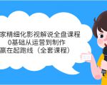 独家精细化影视解说全盘课程，0基础从运营到制作，赢在起跑线（全套课程）| 鹿鸣网创