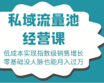 16堂私域流量池经营课:低成本实现指数级销售增长,零基础没人脉也能月入过万| 鹿鸣网创