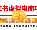 小红书虚拟电商项目:从小白到精英 月收益5000到30000 (视频课程+交付手册)| 鹿鸣网创