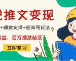 小说推文训练营：引流技巧+爆款实操+矩阵号玩法，百倍效益、百万播放秘笈| 鹿鸣网创