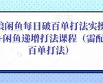 后浪闲鱼每日破百单打法实操课程+闲鱼递增打法课程(需配合百单打法)| 鹿鸣网创