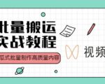 视频号批量搬运实战操作运营赚钱教程，傻瓜式批量制作高质量内容【附视频教程+PPT】| 鹿鸣网创