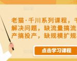老猫·千川系列课程，千川投放解决问题，缺流量搞流量，缺投产搞投产，缺规模扩规模| 鹿鸣网创