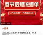 2023春节后淘宝极速起盘爆流爆单，7天实操成长营，7天高能实战| 鹿鸣网创
