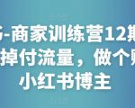 小红书-商家训练营12期：让商家丢掉付流量，做个赚钱的小红书博主| 鹿鸣网创