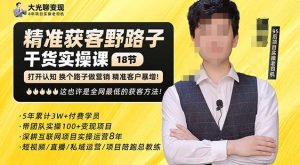 杨光·精准获客野路子,黑科技快速获取精准客户,这也许是全网最低的获客方法了| 鹿鸣网创