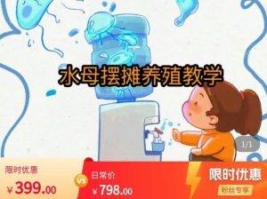 水母摆摊教学,包括摆摊技术、养殖技术、拿货渠道、抖音运营等| 鹿鸣网创