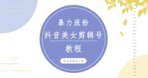 抖音快手暴力涨粉美女混剪视频教程，百分百过原创图片教程！附带违规申诉方法| 鹿鸣网创