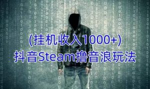 抖音Steam撸音浪玩法，挂机一天收入1000+不露脸 不说话 不封号 社恐人群福音| 鹿鸣网创