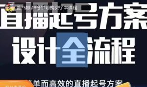 2023正价控流起号课,直播起号方案设计全流程,简单而高效的直播起号方案| 鹿鸣网创