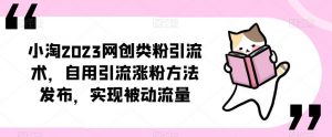 ​小淘2023网创类粉引流术，自用引流涨粉方法发布，实现被动流量| 鹿鸣网创