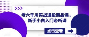 老六千川实战通投测品课，新手小白入门必听课| 鹿鸣网创