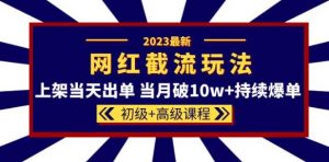 2023网红·同款截流玩法【初级+高级课程】上架当天出单当月破10w+持续爆单| 鹿鸣网创