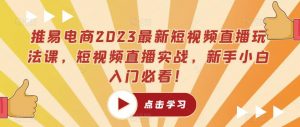 推易电商2023最新短视频直播玩法课，短视频直播实战，新手小白入门必看！| 鹿鸣网创