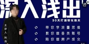 阿浅地产圈·深入浅出1.0，带你学流量思维，教你做垂直账号，陪你做房产成交| 鹿鸣网创
