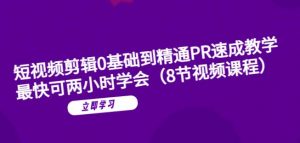 短视频剪辑0基础到精通PR速成教学:最快可两小时学会| 鹿鸣网创