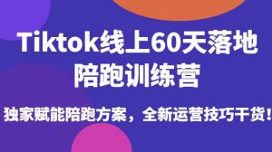 Tiktok线上60天落地陪跑训练营,独家赋能陪跑方案,全新运营技巧干货| 鹿鸣网创