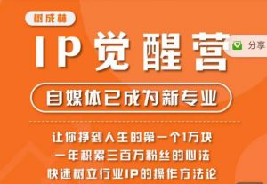 树成林·IP觉醒营，快速树立行业IP的操作方法论，让你赚到人生的第一个1万块（更新）| 鹿鸣网创