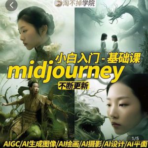 淘不掉学院·midjourney小白入门基础,AI摄影+AI设计+AI绘画-AIGC作图| 鹿鸣网创