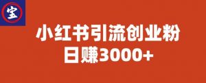宝哥小红书引流创业粉，日赚3000+【揭秘】| 鹿鸣网创