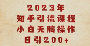 2023知乎引流课程，小白无脑操作日引200+【揭秘】| 鹿鸣网创