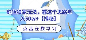 钓鱼独家玩法，靠这个思路年入50w+【揭秘】| 鹿鸣网创