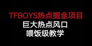 TFBOYS热点掘金项目，巨大热点风口，喂饭级教学| 鹿鸣网创