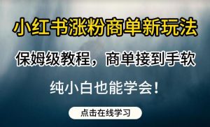 小红书涨粉商单新玩法，保姆级教程，商单接到手软，纯小白也能学会【揭秘】| 鹿鸣网创